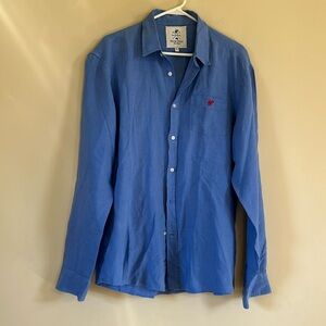 Peter polo 💯 linen long sleeve shirt